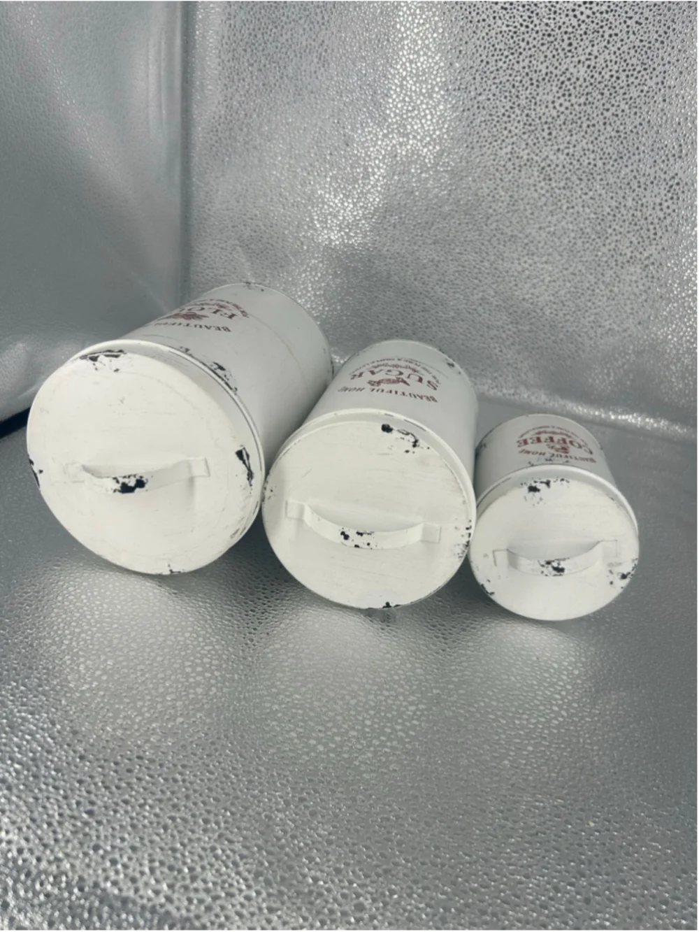 White & Brown Food Storage Canisters Set, One Size